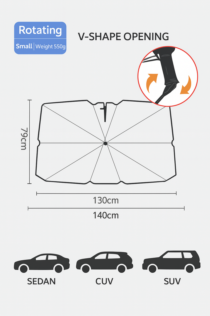 Windshield Sun Shade Umbrella - Square Hero - TinyBeats