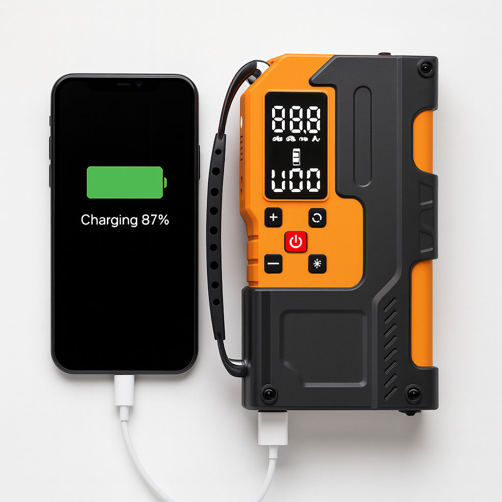 Tinybeats 12V Jump Starter with Air Compressor, 10000mAh Portable Car Battery Booster