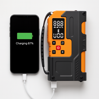Tinybeats 12V Jump Starter with Air Compressor, 10000mAh Portable Car Battery Booster