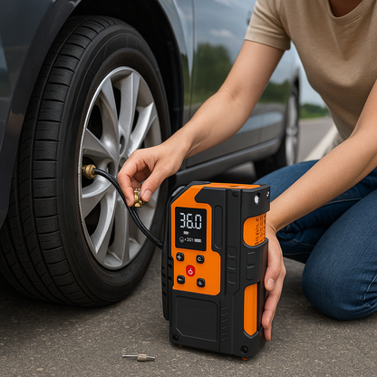 Tinybeats 12V Jump Starter with Air Compressor, 10000mAh Portable Car Battery Booster